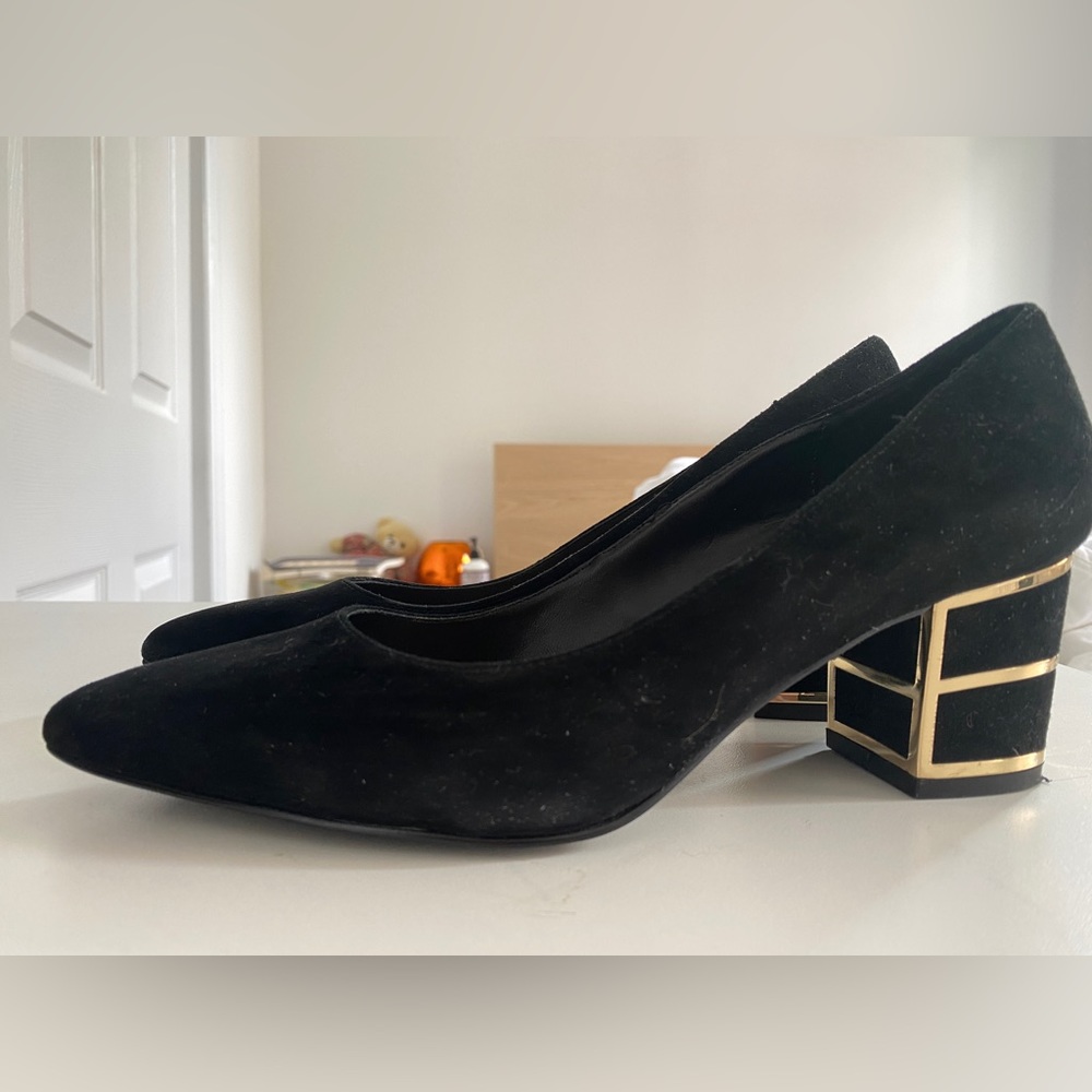 Steven Madden suede leather mid high heels size 6.5